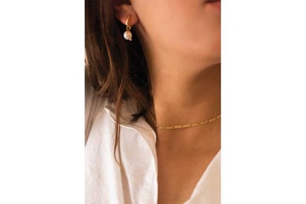 Chunky 14K Gold Pearl Hoops