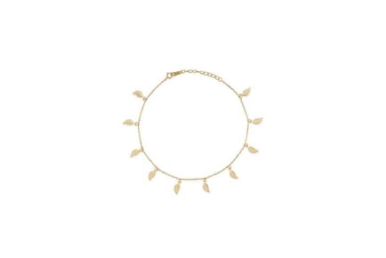 Elk & Bloom Elegant 14k Gold Leaf Anklet