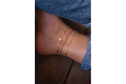 Delicate 14k Gold Leaf Anklet