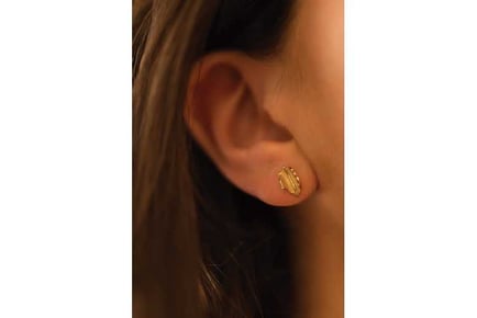 Gold Leaf Stud Earrings