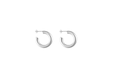 Elk & Bloom Stunning Large Silver Twist Hoop Earrings