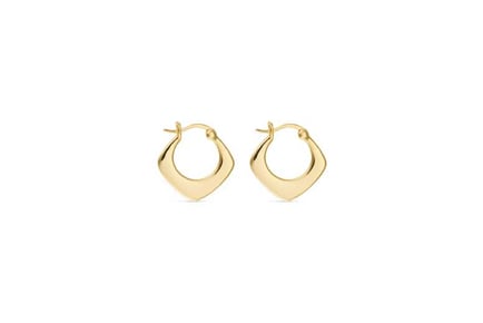 Elk & Bloom Dazzling 18K Gold Geometric Hoop Earrings