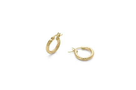 Elk & Bloom Elegant Small Gold Twist Huggie Hoop Earrings