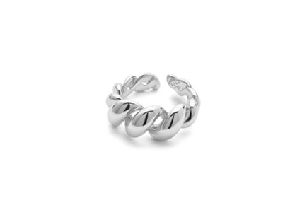 Elk & Bloom Elegant Sterling Silver Twist Link Ring