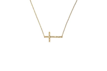 Elk & Bloom Elegant 14K Gold Cross Choker Necklace