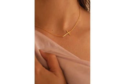 Dainty 14K Gold Cross Choker Necklace