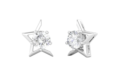 Women's Star-Shaped Moissanite Diamond Earrings