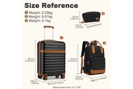 Kono 20" Travel Companion: Cabin Suitcase & Set