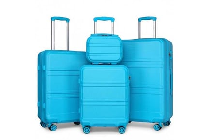 Kono 4-Piece Luxurious Sculpted Suitcase Set