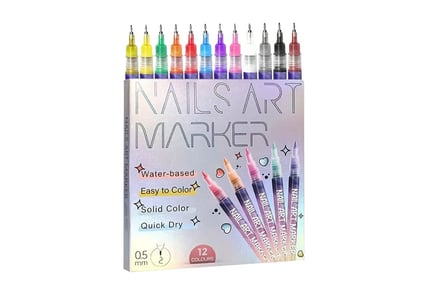 12 Nail Art Drawing Pens