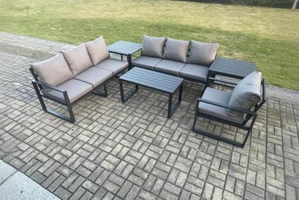 Aluminium 7-Seater Sofa Set Table