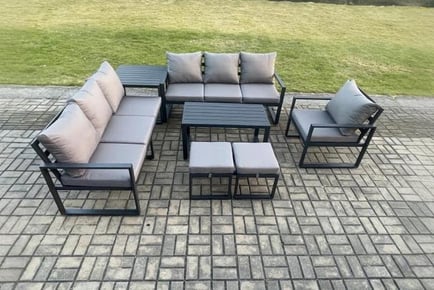 8-Seater Aluminium Garden Table Set