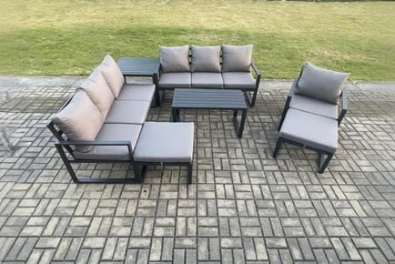 Aluminium Garden Table Set 9-Seater