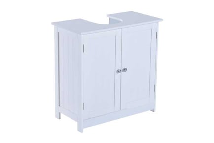 60L x 30W x 60H cm Elegant Sink Base Cabinet - Classic White