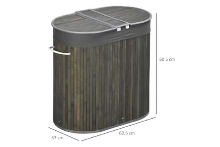 100L Bamboo Laundry Basket with Stylish Lid