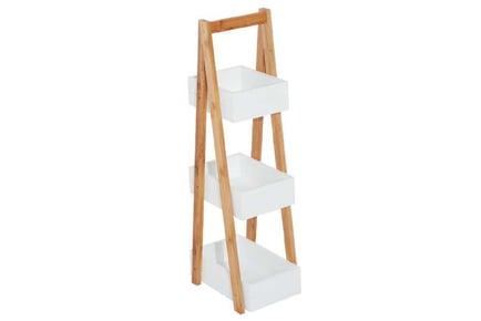 Elegant A-Shape Bathroom Rack - 3-Tier Bamboo