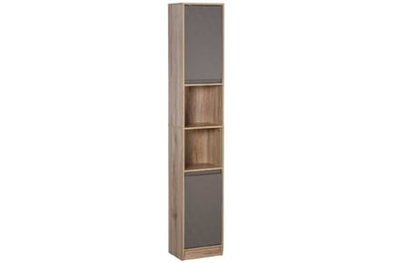 Stylish MDF 6-Tier Storage Cabinet - Retro Brown Finish