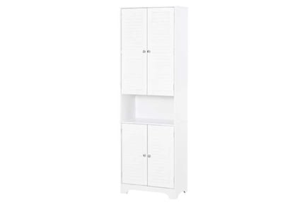 Stylish 6-Tier MDF Freestanding Cabinet - Elegant White