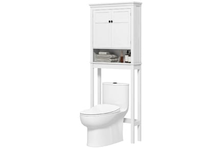 Space-Saving Over-Toilet Storage Cabinet - Pristine White