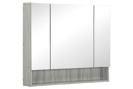 Elegant Wall-Mount Mirror Cabinet with Triple Doors