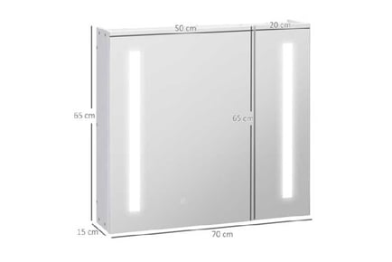 Illuminated LED Wall-Mount Bathroom Mirror Cabinet