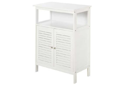 Chic 3-Tier Shutter Door Bathroom Cabinet