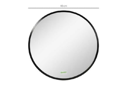 Stylish Round Wall Mirror - Black 40x40cm