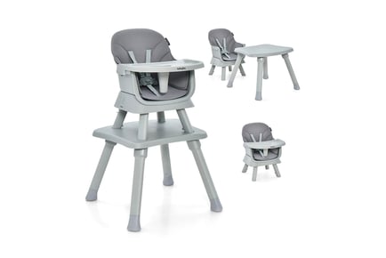 6-in-1 Baby Booster High Chair with Harness & Tray - 4 Colours