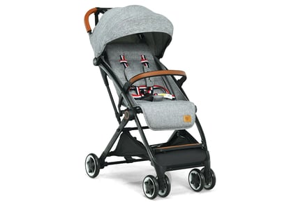 Folding Pushchair with Adjustable Backrest and Footrest - 4 Colours