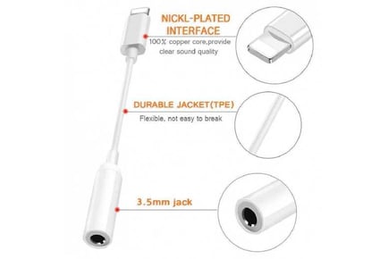 Versatile Lightning to 3.5mm Headphone Jack Adapter