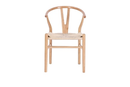 Set of 2 Boho Beech Wood Dining Chairs - Oak or Black