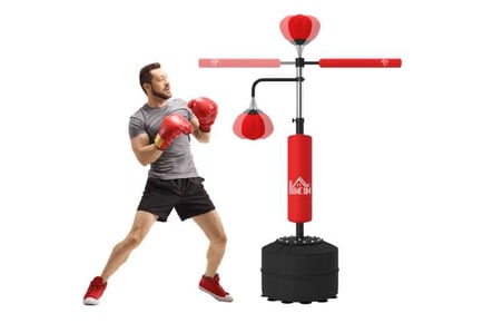 3-in-1 Punch Bag, Reflex Bar, Red