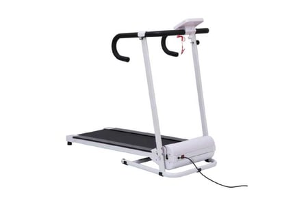 Dynamic Steel Treadmill with LCD Monitor - Sleek White