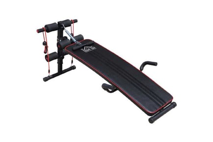 Dynamic Sit-Up Workout Bench, Steel-Black Red