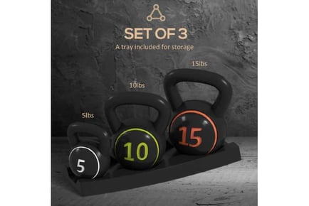 Ultimate 3-Piece Kettlebell Set with Stand