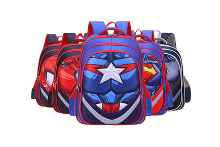 Superhero Inspired 3D Children's Book Bag - 2 Sizes, 5 Options