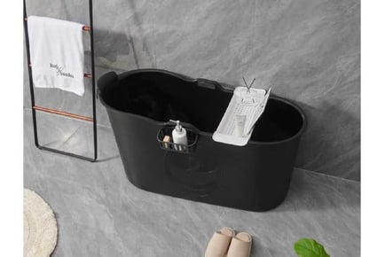 Premium Adult Freestanding Hot & Cold Bath - Elegant Black for Small Spaces