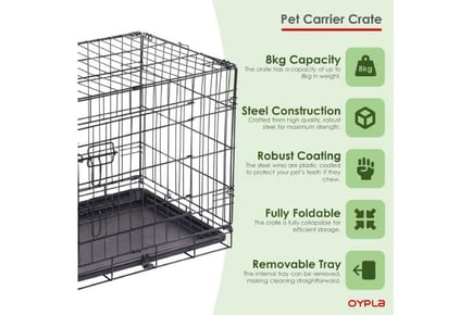 24" Folding Metal Dog Cage & Travel Crate