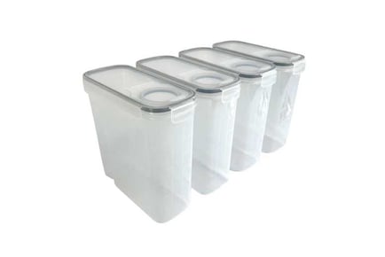 4-Piece Airtight Reusable Plastic Food Storage Container Set