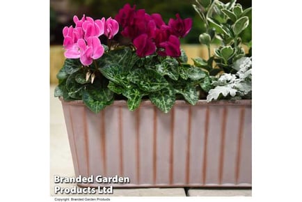 Rustic Charm Metal-Look Trough Planters