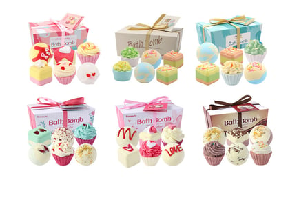 Pack of Six Cupcake Bath Bombs Gift Set - 6 Options