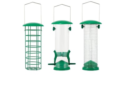 3-Pack Metal Bird Feeder!