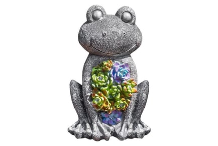 Solar-Powered Garden Frog Statue with LED Lights