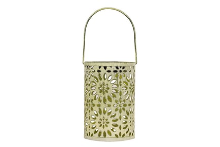 Hanging Solar Lantern Garden Light with Floral Patterns