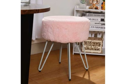 plush dressing footstool round cotton padded makeup chair