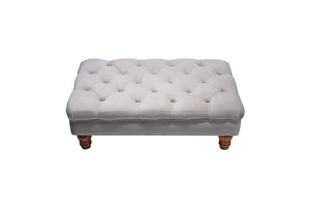 Velvet ottoman with gourd-shaped legs