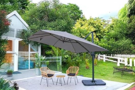 dark grey square outdoor cantilever parasol umbrella