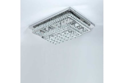 80cm wide double tier crystal led ceiling light 100w