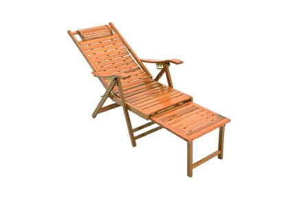 Bamboo foldable recliner chair with footrest