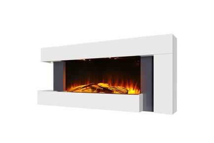 C-frame electric fireplace with adjustable brightness